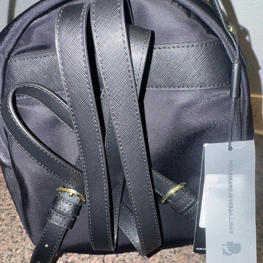 Karl Lagerfeld Black Backpack NWT - Picture 3 of 4